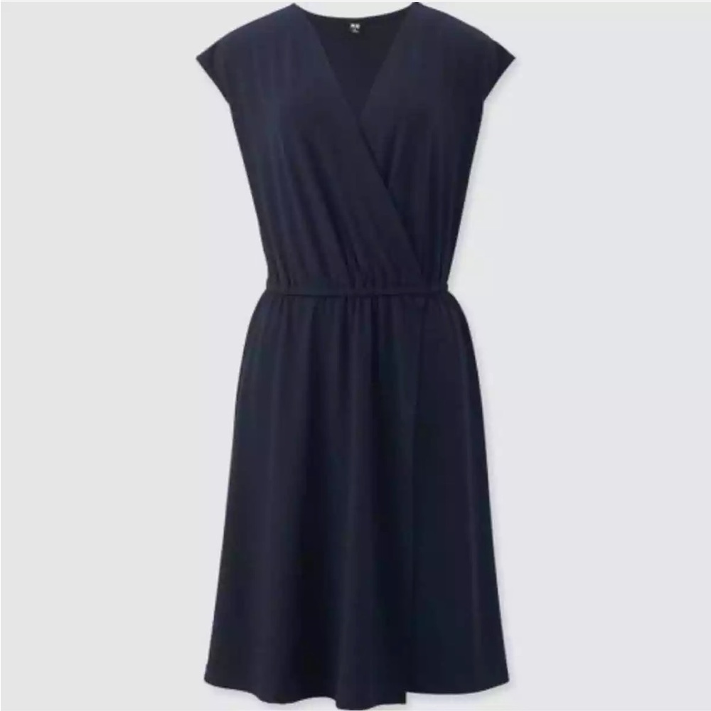 Uniqlo Faux Wrap Soft Stretch Mini Dress